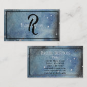 Monogram Abstrakt Moderne Kunstfarbe Visitenkarte (Vorne/Hinten)