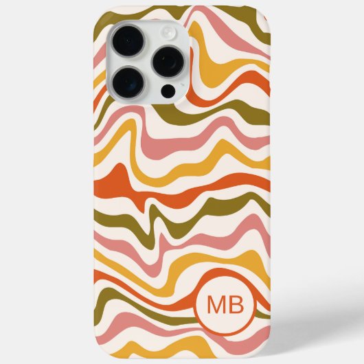 Monogram Abstrakt Stripes Modernes Personalisiert Case-Mate iPhone Hülle (Rückseite)