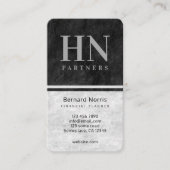 Monogram Accountant für Schwarz-Graue Stone Textur Visitenkarte (Vorderseite)