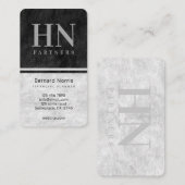 Monogram Accountant für Schwarz-Graue Stone Textur Visitenkarte (Vorne/Hinten)