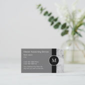 Monogram Accountant-Visitenkarten Visitenkarte (Stehend Vorderseite)