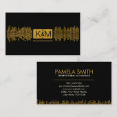 Monogram Accounting Company - Black and Gold Visitenkarte (Vorne/Hinten)