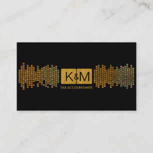 Monogram Accounting Company - Black and Gold Visitenkarte
