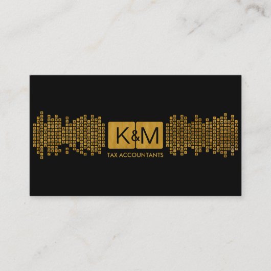 Monogram Accounting Company - Black and Gold Visitenkarte (Vorderseite)