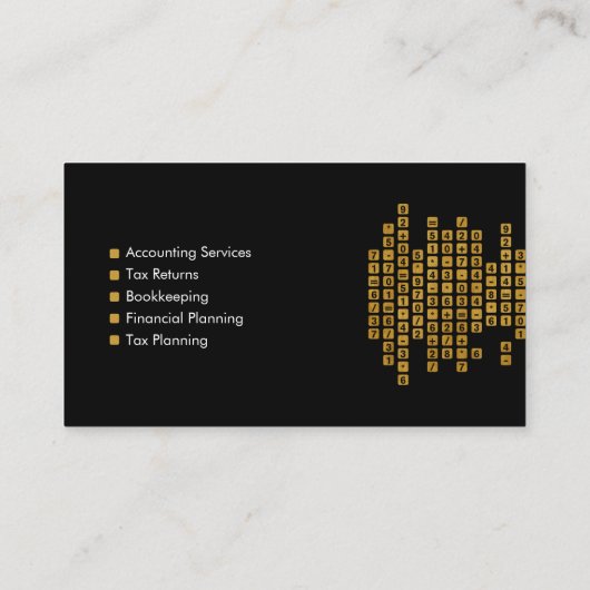 Monogram Accounting Company - Black and Gold Visitenkarte (Rückseite)
