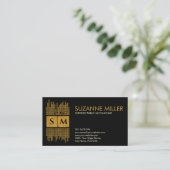 Monogram Accounting Services - Black and Gold Visitenkarte (Stehend Vorderseite)