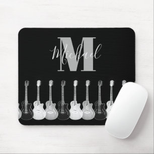 Monogram Acoustic elektrische Gitarre monochromati Mousepad