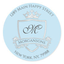 Monogram Address Crown Royal Silver Gray