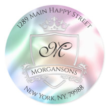 Monogram Address Crown Royal Silver Holograph Rose
