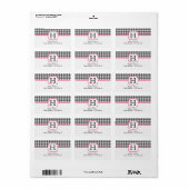 Monogram Address Label - Gray Gingham und Pink Adressaufkleber (Vorne)