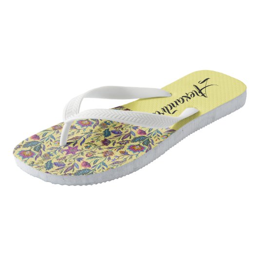 Monogram Adorable classic Viktorianisch Yellow flo Badesandalen (Schrägansicht)