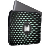 Monogram Aero blue Techno Dots Modern Laptopschutzhülle (Vorne Rechts)
