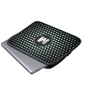 Monogram Aero blue Techno Dots Modern Laptopschutzhülle (Vorne Knopf)