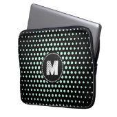 Monogram Aero blue Techno Dots Modern Laptopschutzhülle (Vorderseite Links)