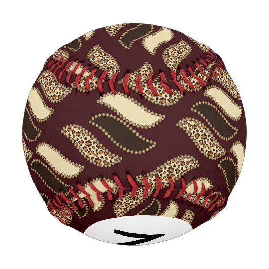 Monogram African cheetah skin pattern Baseball (Rückseite)
