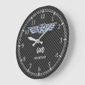 Monogram Air Pilot Chrome like Star Wings auf eine Große Wanduhr (Winkel)