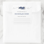 Monogram Airplane Boy Baby Shooting Buchzeichen Quadratischer Aufkleber (Tasche)