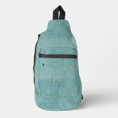 Monogram Airplane Dark Turquoise Gold Travel Crossbody Bag (Vorderseite)