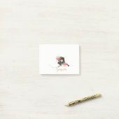 Monogram Alaska Staat Aquarell Floral & Herz Post-it Klebezettel (Auf Schreibtisch)