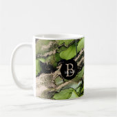 Monogram Alcohol Ink Black Green Gold Kaffeetasse (Links)
