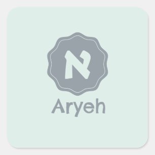 Monogram Aleph Quadratischer Aufkleber