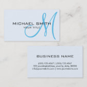 Monogram Alice blue color background Visitenkarte (Vorne/Hinten)