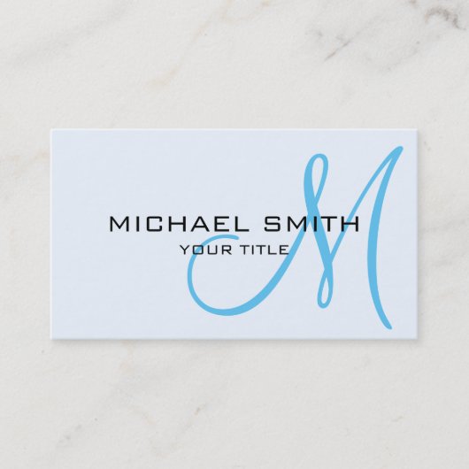 Monogram Alice blue color background Visitenkarte (Vorderseite)