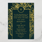 Monogram All in one QR CODE UAWG Website Wedding Folieneinladung (Vorderseite)