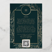 Monogram All in one QR CODE UAWG Website Wedding Folieneinladung (Rückseite)