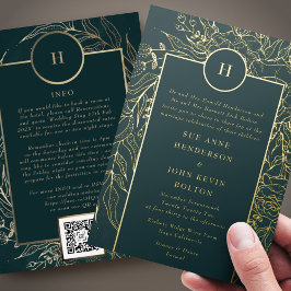 Monogram All in one QR CODE UAWG Website Wedding Folieneinladung