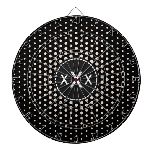 Monogram Almond Techno Dots Modern Dartscheibe (vorne)