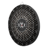 Monogram Almond Techno Dots Modern Dartscheibe (Vorderseite rechts)
