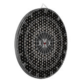 Monogram Almond Techno Dots Modern Dartscheibe (Vorderseite Links)