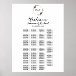 Monogram-Alphabetisches Seekartenboard Poster