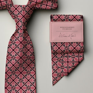 Monogram Altrosa Burgunder Antike Blumen Herren- Krawatte