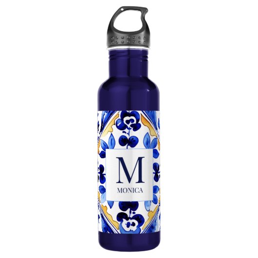 Monogram Amalfi Vietri Geschenke Edelstahlflasche (Vorderseite)