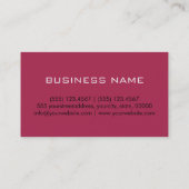 Monogram Amaranth lila Farbhintergrund Visitenkarte (Rückseite)