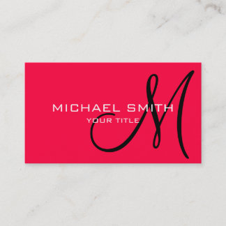 Monogram American Rose Hintergrundfarbe Visitenkarte