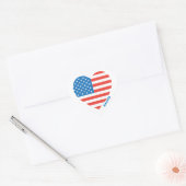 Monogram American USA Flag 4. Juli Personalize Herz-Aufkleber (Umschlag)