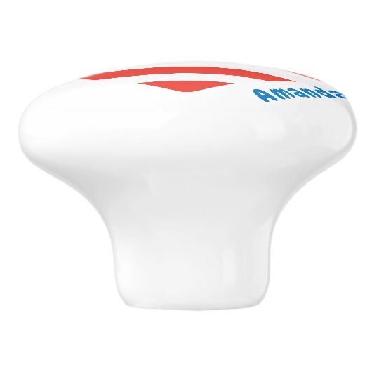 Monogram American USA Flag 4. Juli Personalize Keramikknauf (Seitenansicht)