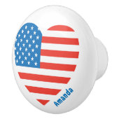 Monogram American USA Flag 4. Juli Personalize Keramikknauf (Rechts)