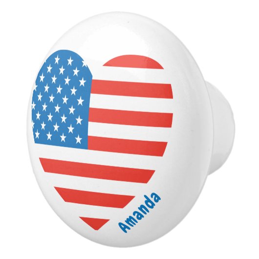 Monogram American USA Flag 4. Juli Personalize Keramikknauf (Rechts)