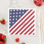 Monogram American USA Flag 4. Juli Personalize Serviette (Beispiel)