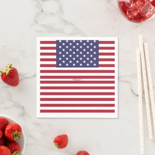 Monogram American USA Flag 4. Juli Personalize Serviette (Beispiel)
