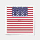 Monogram American USA Flag 4. Juli Personalize Serviette (Vorderseite)