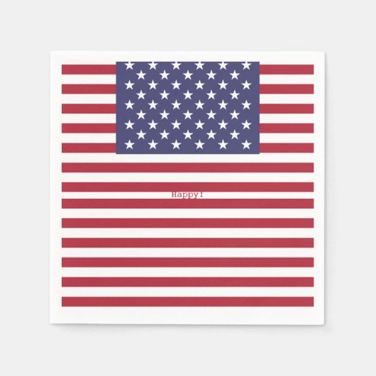 Monogram American USA Flag 4. Juli Personalize Serviette (Vorderseite)