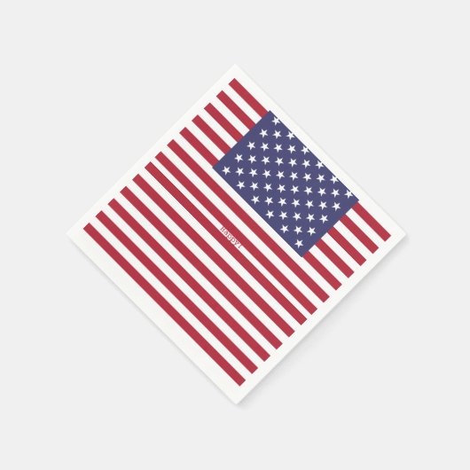Monogram American USA Flag 4. Juli Personalize Serviette (Ecke)