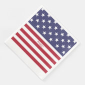 Monogram American USA Flag 4. Juli Personalize Serviette (Ecke)