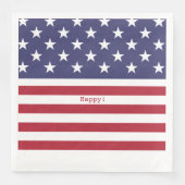 Monogram American USA Flag 4. Juli Personalize Serviette (Vorderseite)