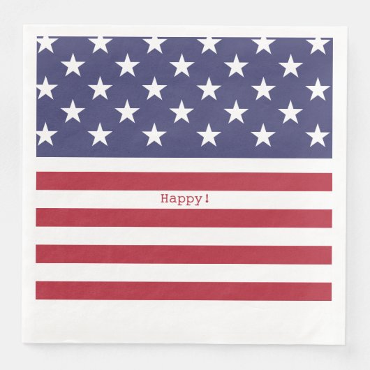 Monogram American USA Flag 4. Juli Personalize Serviette (Vorderseite)